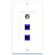 Placa Tapa USB 2.0 + 2 Jack Cat6 ponchables en palstico ABS